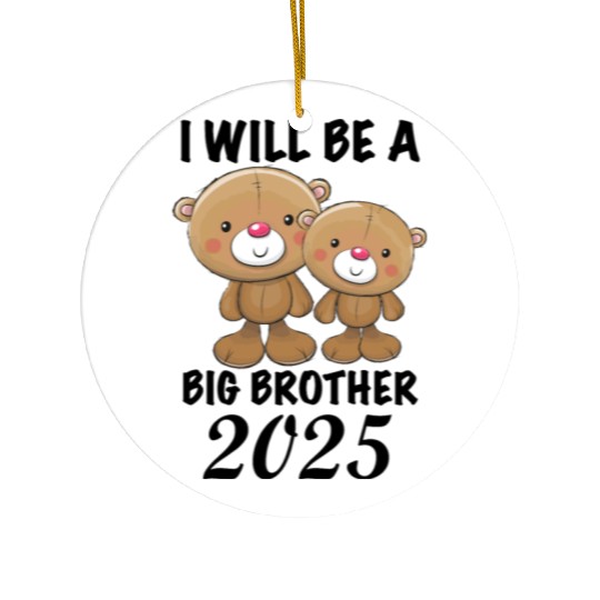 I'm Going To Be A Big Brother 2025 Teddy Bear Ceramic Ornaments