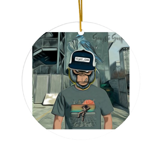 Gangsta Gorilla-Silverback Swanson Gorilla Wear Ceramic Ornaments