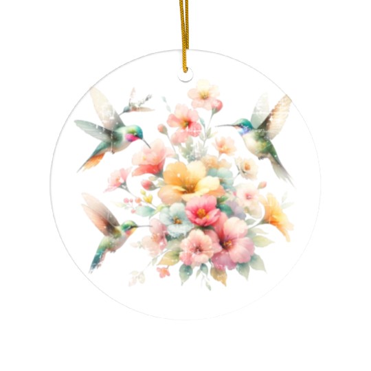 Hummingbird Nature Lover Spring Wildlife Vintage Ceramic Ornaments