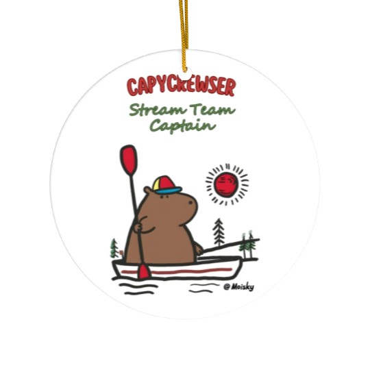 Captain Capy: Nautical Capybara Canoe Adventure Ceramic Ornaments