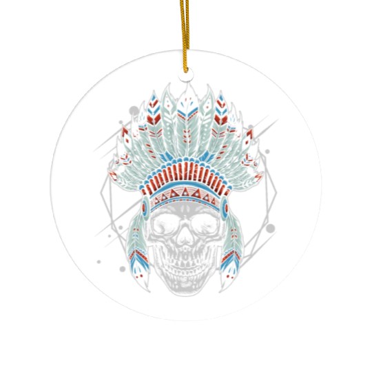 Indigenous Native American Skull Head Ceramic Ornaments