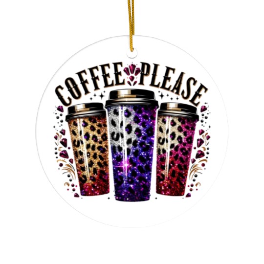 Coffee Please Leopard Cups by TrendLaunch Ceramic Ornaments