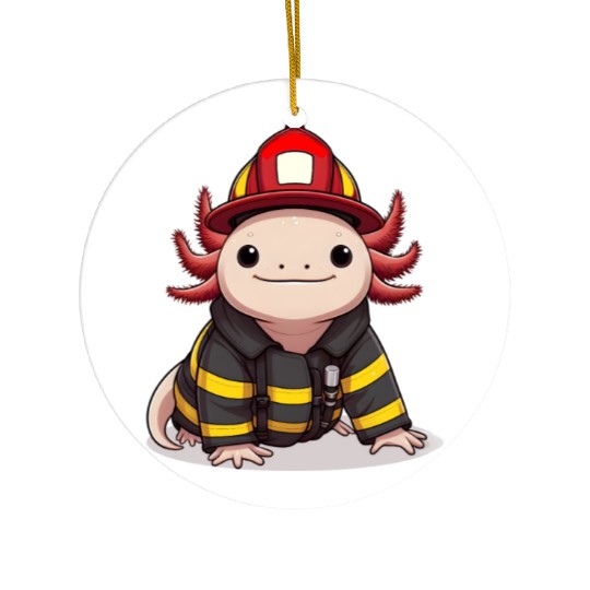 Axolotl Firefighter Ceramic Ornaments