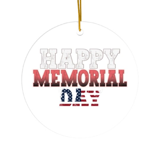 Patriotic Memorial Day Flag Design Ceramic Ornaments