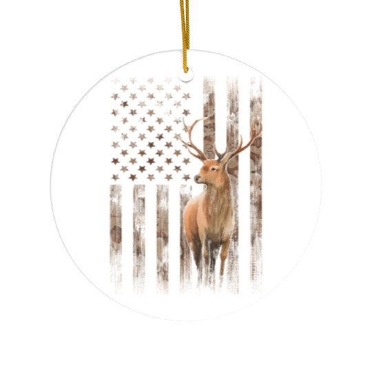 Deer Hunting Whitetails Hunter Dad Camouflage Ceramic Ornaments