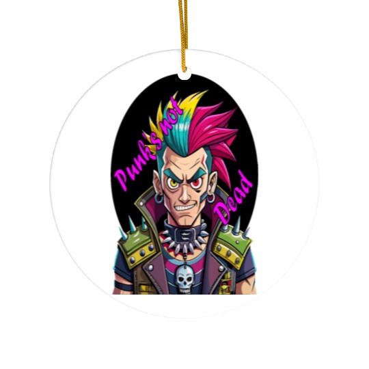 Rebel's Gaze: A Tribute to Punk's Resilience Ceramic Ornaments
