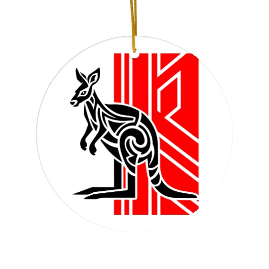 Kangaroo Vector Design 3 Colors Ceramic Ornaments
