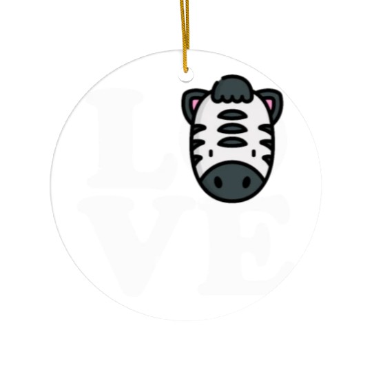 LOVE Zebra Funny Stripes Animal Face African Pun Ceramic Ornaments