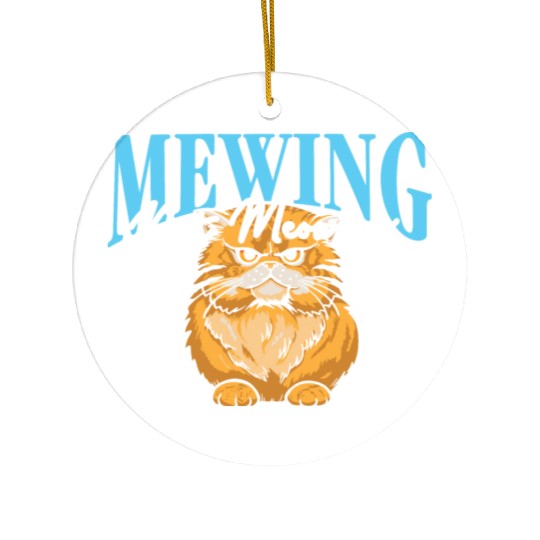 Mewing Not Meowing Funny Cat Meme Jawline Ceramic Ornaments