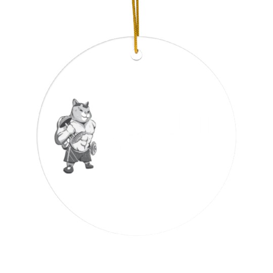 Funny Cat Meme Mewing Not Meowing Jawline Ceramic Ornaments