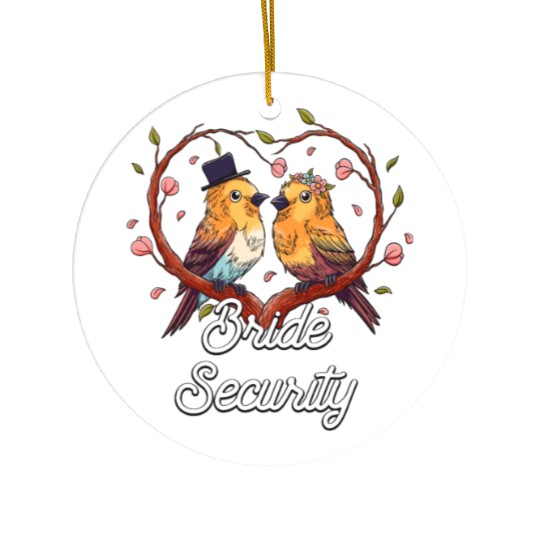 Bride Security Wedding Little Ring Bear Ceramic Ornaments