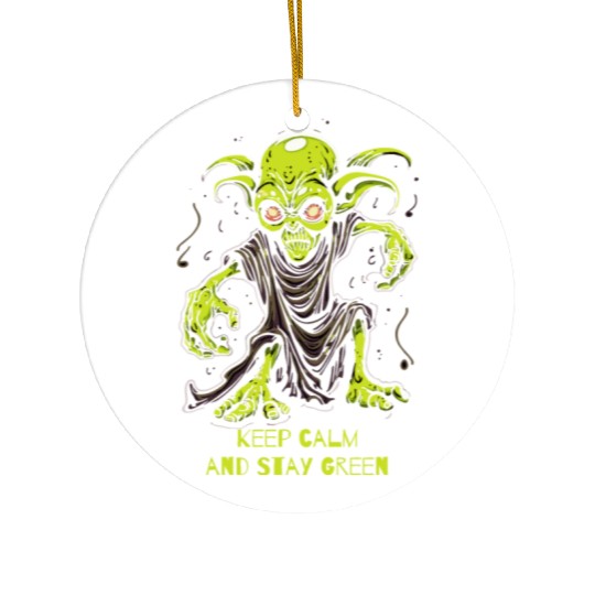 Keep Calm and Stay Green Goblin Ceramic Ornaments
