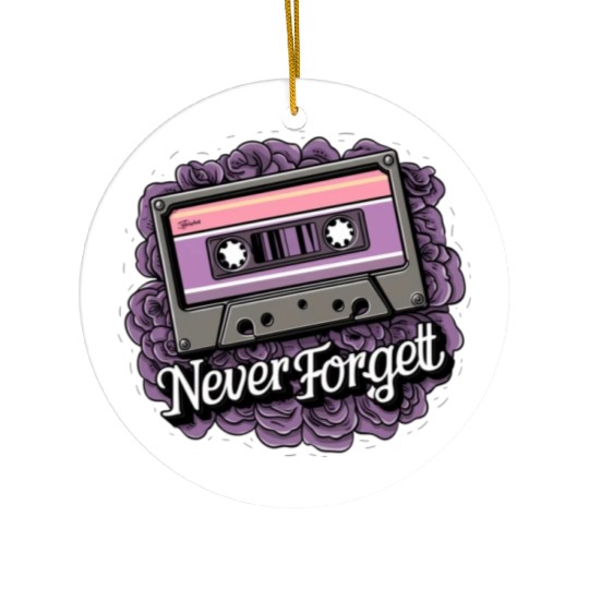 A cassette tape colored with roses 11 Ceramic Ornaments