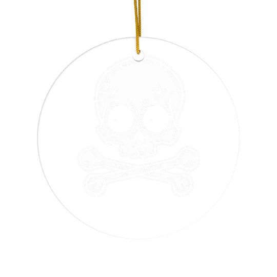 Go Away | Skull and Crossbones Ceramic Ornaments