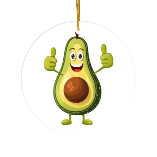 Avocado Thumbs Up Ceramic Ornaments