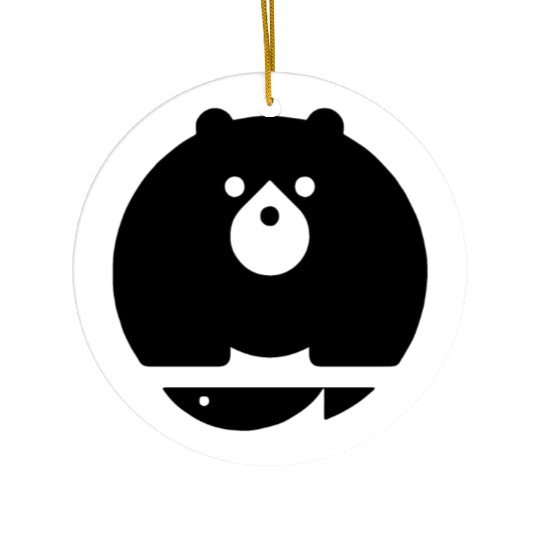 Cute panda in black Ceramic Ornaments