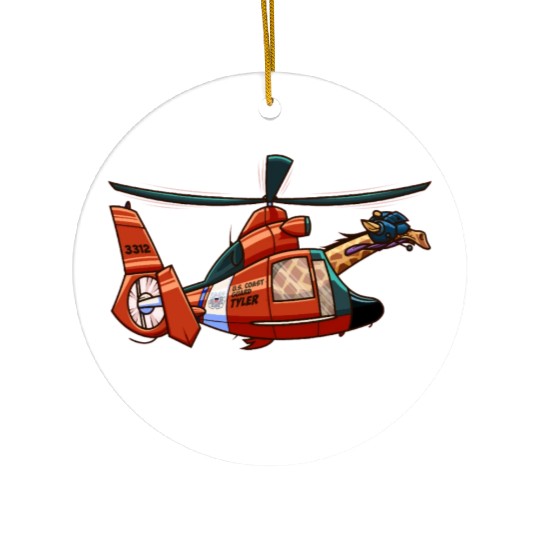 US Coast Guard Giraffe Tyler Ceramic Ornaments