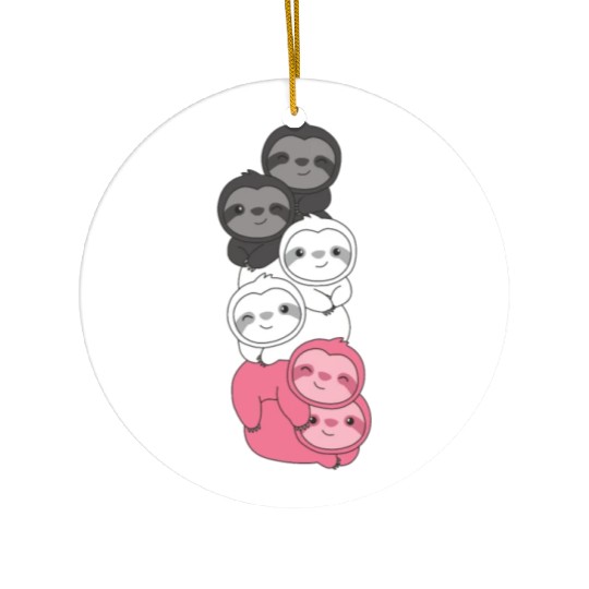 Femaric Flag Pride Lgbtq Cute Sloth Ceramic Ornaments