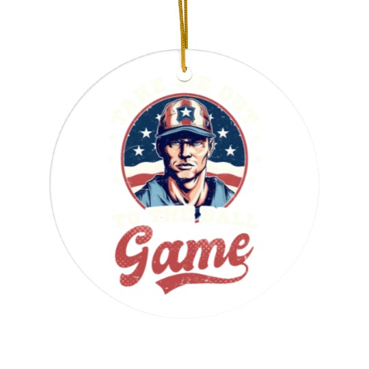 4th Of July Baseball Take Out To The Ball Game Ceramic Ornaments