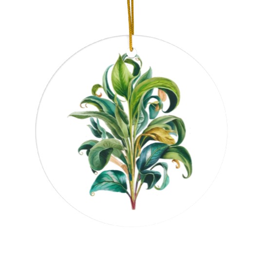 Watercolor Plant Hand Painted Ceramic Ornaments