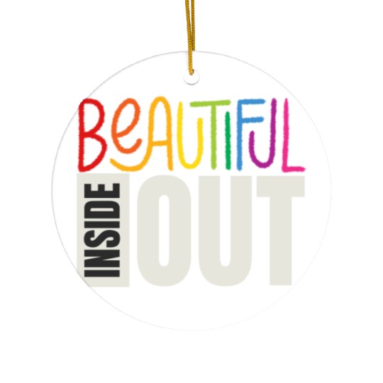 Beautiful Inside Out (black) Ceramic Ornaments