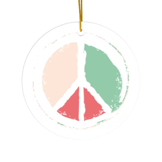 Free Palestine - Peace Symbol Ceramic Ornaments