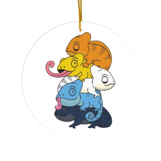 Aroace Flag Pride Lgbtq Chameleon Pile Ceramic Ornaments