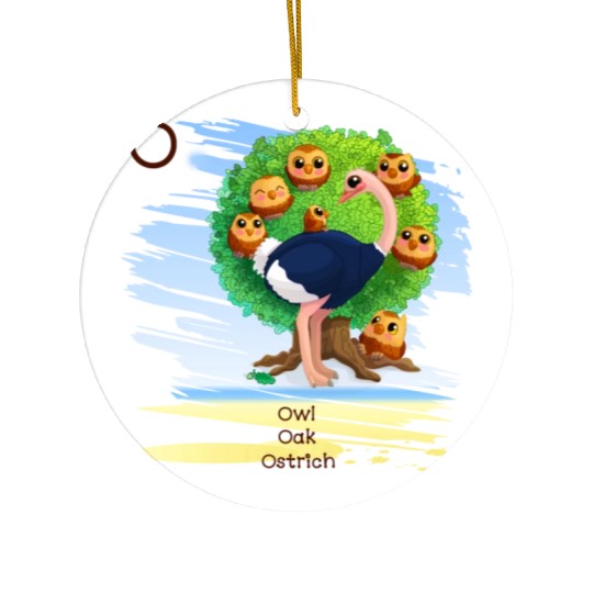 Unique Creative Cute O Alphabet Owl Oak Ostrich Ceramic Ornaments