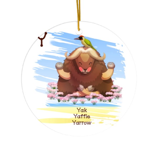 Unique Creative Cute Y Alphabet Yak Yaffle Yarrow Ceramic Ornaments