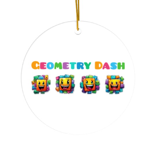 Geometry dash Ceramic Ornaments