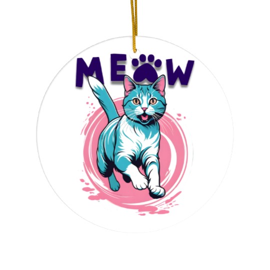 meow Ceramic Ornaments