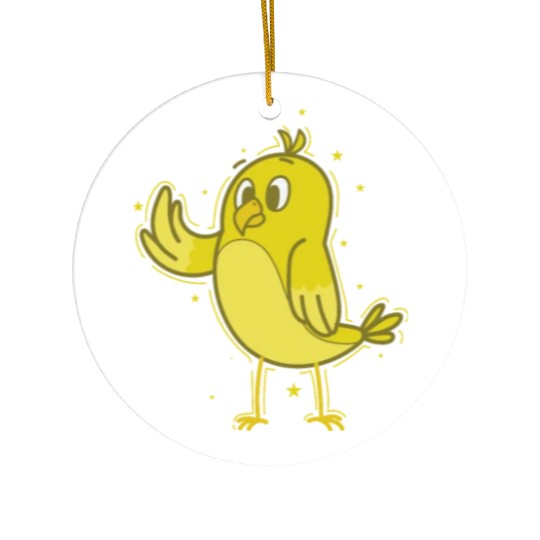 Canary waving Ceramic Ornaments