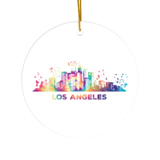 Angelenos Skyline Los Angeles Ceramic Ornaments