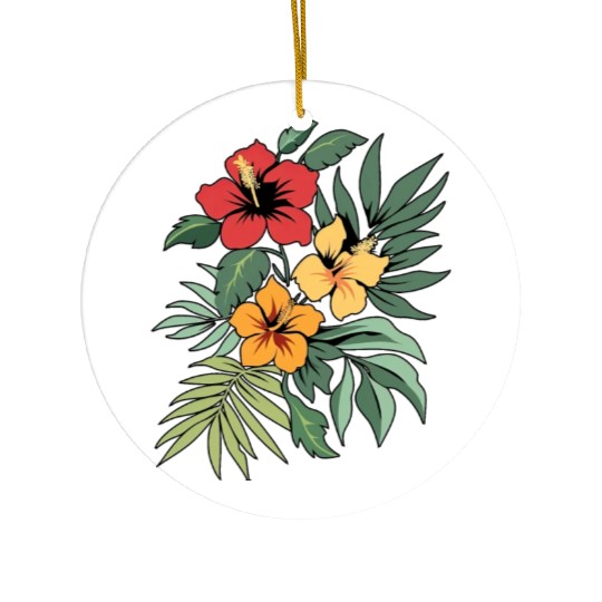 Hibiscus Ceramic Ornaments