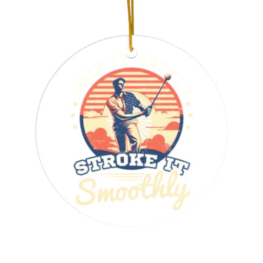 4th Of July Golf Grip Softly Stroke Smoothly Ceramic Ornaments