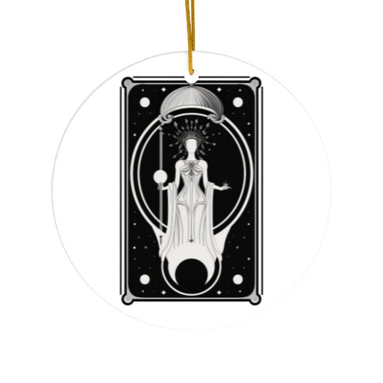 Crescent Moon Tarot Card Astrology Occult Ceramic Ornaments