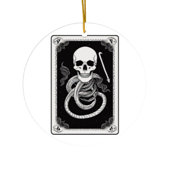 Skull Tarot Card Reader Astrology Occult Ceramic Ornaments