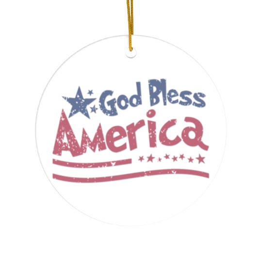 God Bless America Lovers Independence Ceramic Ornaments
