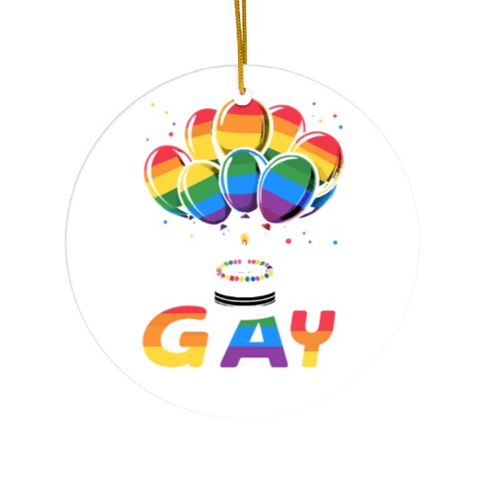 Birthgay Gay Pride Flag Pride Month Equal Rights Ceramic Ornaments