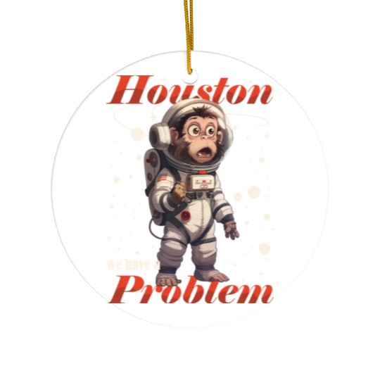 Houston we have a problem astronaut space monkey Ceramic Ornaments