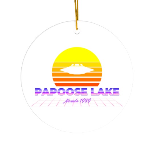 Vaporwave Papoose Lake Nevada Area 51 S4 Ceramic Ornaments