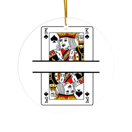 Playing card spades king with banner space Ceramic Ornaments