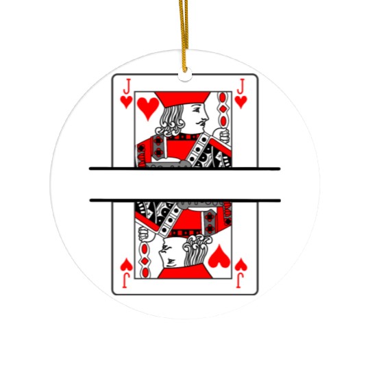 Playing card jack of hearts with banner space Ceramic Ornaments