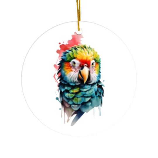 Macaw, Budgie Cockatoo, Parrot Flock Ceramic Ornaments
