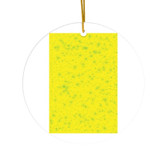 Green stars on a yellow background Ceramic Ornaments
