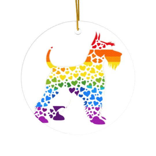 Miniature Schnauzer Rainbow LGBT Gay Pride Lesbian Ceramic Ornaments