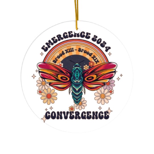 Retro Flying Insects Invasion Cicada Tour 2024 Ceramic Ornaments