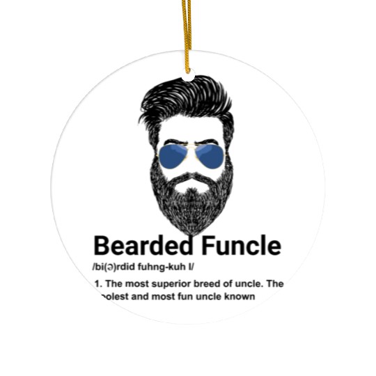 Mens Bearded Funcle Funny Uncle Definition Ceramic Ornaments