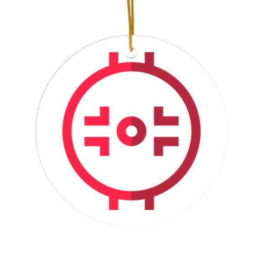 Face Off Circle Ceramic Ornaments