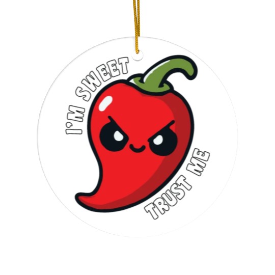 I'm Sweet Trust Me Hot Chili Pepper Funny Ceramic Ornaments